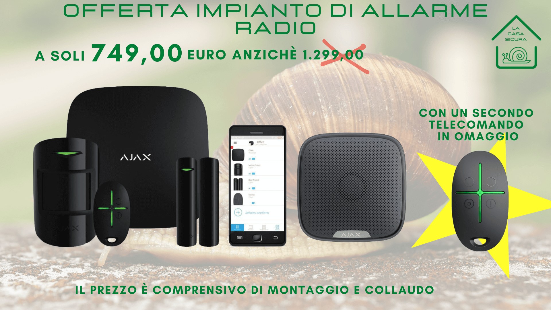 Offerta impianto di allarme radio La Casa Sicura
